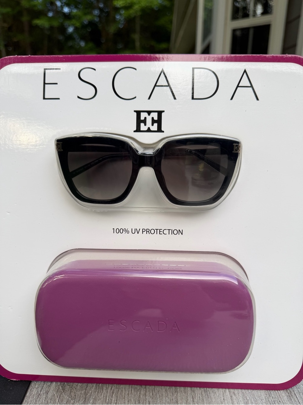 Escada Black Sunglasses with Purple Case